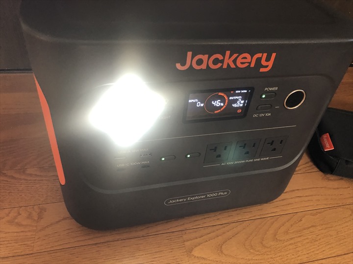 ackery ポータブル電源 1000 Plus　LEDライト